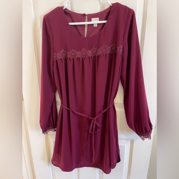 a new day burgundy dress Women's Heavy Satin Mini Dress